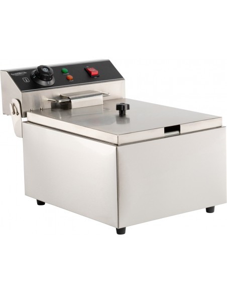 Friteuse électrique de table avec robinet de vidange, capacité de l'huile 6 litres