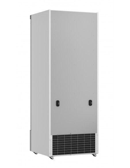 Réfrigérateur 600 litres sur roues avec 1 porte en verre battantes et 4 étagères, +0°/+10°C