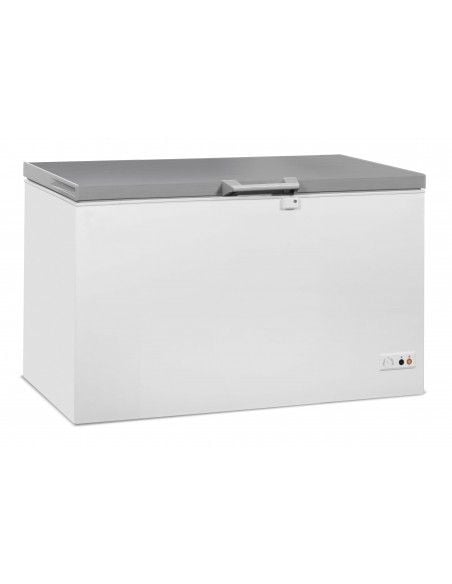 Congélateur bahut 407  litres avec couvercle en inox, -18°/-24°C