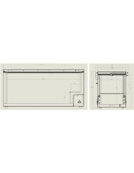 Congélateur bahut 572  litres avec couvercle en inox, -18°/-24°C