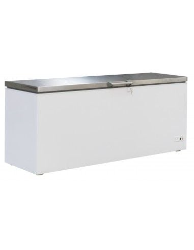 Congélateur bahut 635  litres avec couvercle en inox, -18°/-24°C