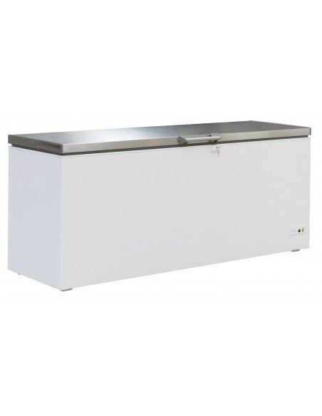 Congélateur bahut 635  litres avec couvercle en inox, -18°/-24°C