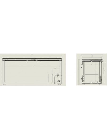 Congélateur bahut 635  litres avec couvercle en inox, -18°/-24°C