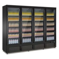Réfrigérateur 2000 litres sur roues avec 4 portes en verre battantes et 20 étagères, +0°/+10°C