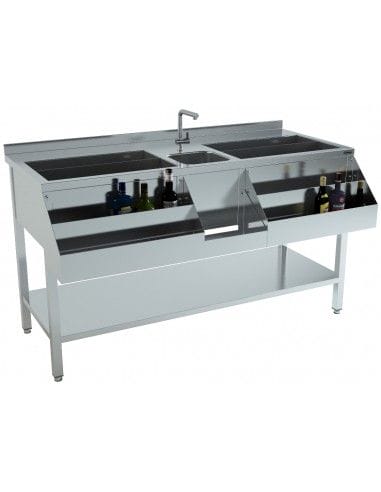 Table à cocktails pour cuisines professionnelles - 1600x740x900 mm