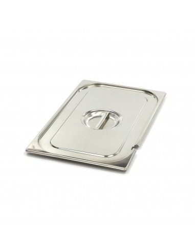 Couvercle GN en inox, 1/1 GN  avec ouverture pour cuillère