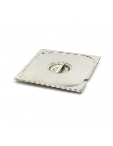 Couvercle GN en inox, 2/3 GN  avec ouverture pour cuillère