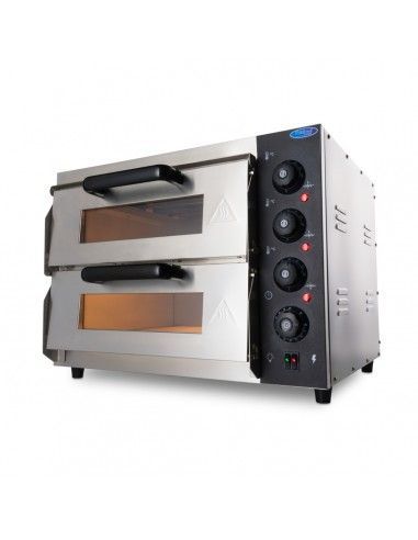 Four à pizza électrique pour 1+1 pizzas ø 400 mm, contrôle mécanique