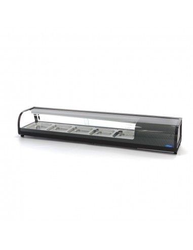 Structure réfrigérée pour tapas et sushis  avec vitre bombée inclus 5 x 1/2 GN h 40 mm