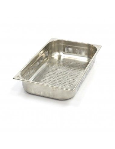 Bac GN perforé en inox , GN  1/1 h  100 mm
