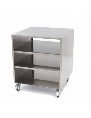 Table armoire basse neutre ouverte, sans dosseret, 600x600 mm sur roues  capacité de charge de 120 kg
