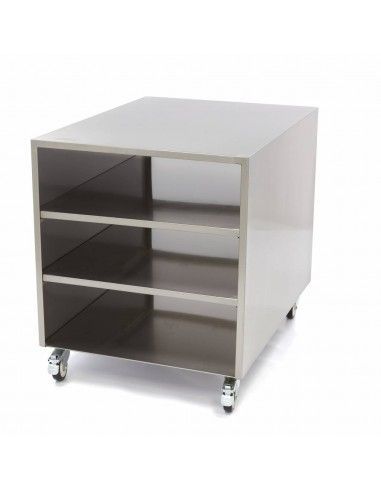 Table armoire basse neutre ouverte, sans dosseret, 600x800 mm sur roues  capacité de charge de 120 kg