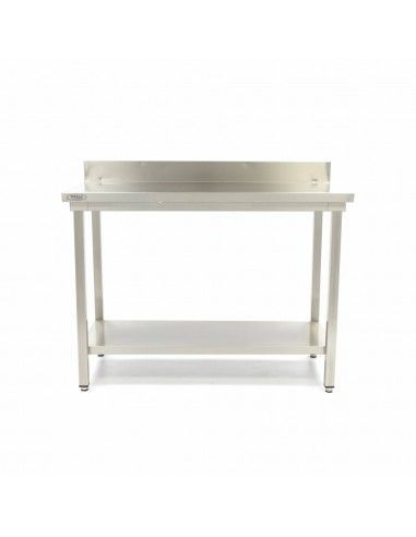 Table de travail avec étagère et dosseret, 2000 x 700 mm