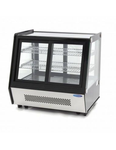 Vitrine réfrigérée à poser avec 3 étages, +0°/+12°C, L 710 mm service avant+arrière