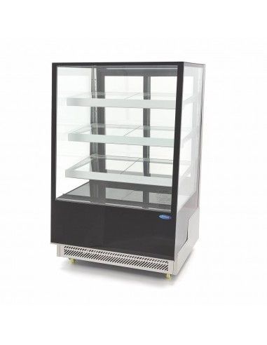 Comptoir réfrigéré ventilé avec 3 étagères et vitre verticale, +2°/+8°C, L 900 mm