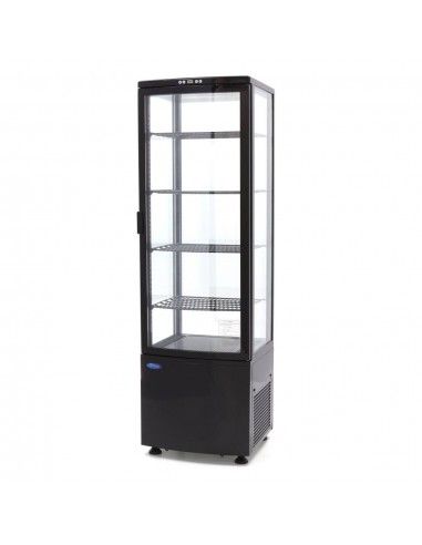 Vitrine réfrigéré verticale avec 5 étagères, 235 litres, 0°/+12°C, couleur noire