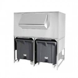 Conteneur à glaçons avec 2 chariots pour BAC0008, capacité 300 kg + 2x 108 kg