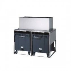 Conteneur à glaçons avec 2 chariots pour BAC0008, capacité 50 kg + 2x 108 kg