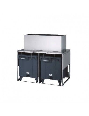 Conteneur à glaçons avec 2 chariots pour BAC0008, capacité 50 kg + 2x 108 kg