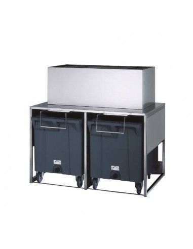 Conteneur à glaçons avec 2 chariots pour BAB0004, BAB0004/W, capacité 50 kg + 2x 108 kg