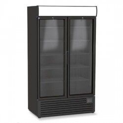 Vitrine réfrigéré verticale 1140 litres avec 2 portes en verre, +1°/+10°C - Couleur noire