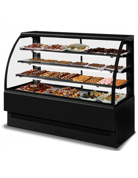 Comptoir réfrigéré ventilée avec 3 étagères, 2°/+8°C, L 1800 mm - RAL9005