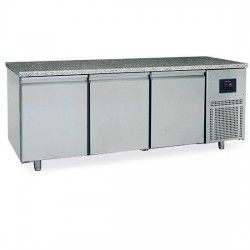 Table congélateur pâtisserie 3 portes 600x400 mm, plan en granite, -10°/-22°C - WiFi