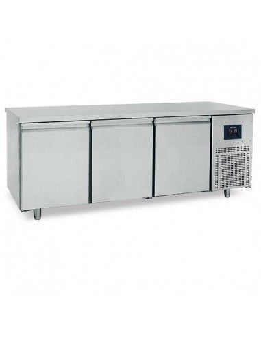 Table congélateur pâtisserie 3 portes 600x400 mm, plan en inox, -10°/-22°C - WiFi