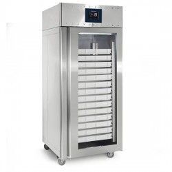 Congélateur 850 litres en inox avec porte en verre pour pâtisserie, 56x 600x400 mm, -10°/-20°C