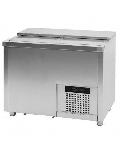 Refroidisseur de bouteilles 223 litres en acier inox avec 2 couvercles coulissants