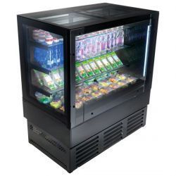 Comptoir réfrigéré ventilée avec 3 étagères, +3°/+5°C, l1200 mm - Self Service - RAL9005