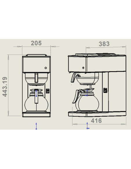 MACHINE DE CAFÉ INCL. 1 CARAFE EN VERRE 1.8L
