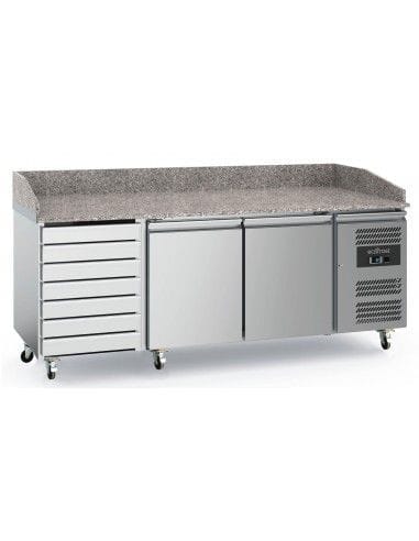 TABLE PRÉP POUR PIZZA 2 PORTES 7 TIROIRS