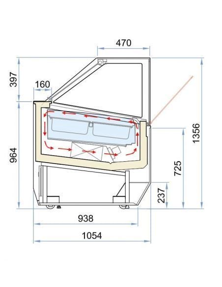 Vitrine à glace avec refrigeration ventilée,-14 / -16ºC, capacité 16x 5 litres,ISA MILLENIUM 16