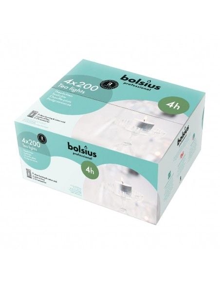 Bougies chauffe-plat professionnelles Bolsius 4 heures (lot de 200)