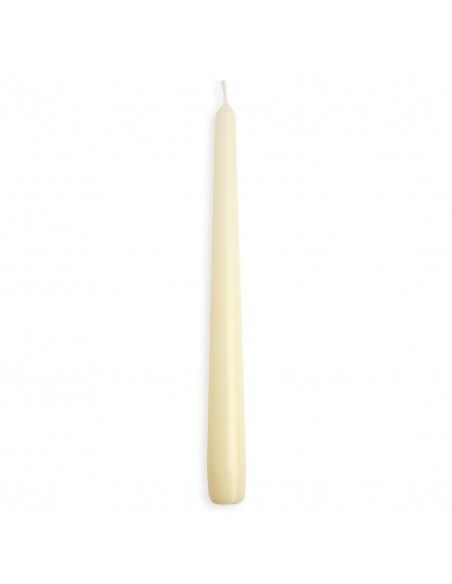 Bougies effilées Bolsius 254 mm ivoire (lot de 100)