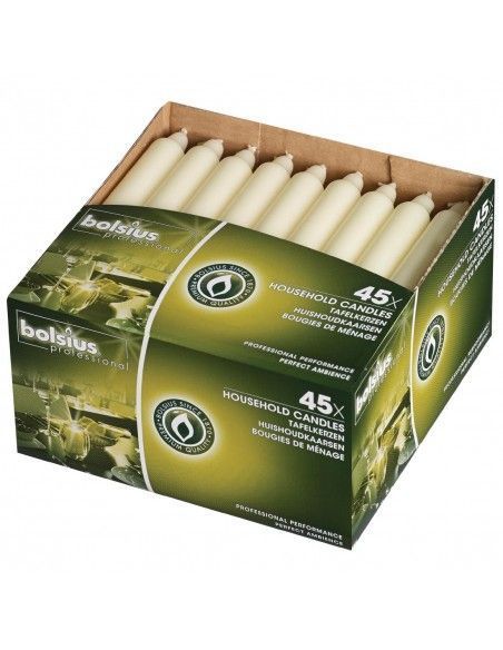 Bougies bistro Bolsius 177mm ivoire (Lot de 45)