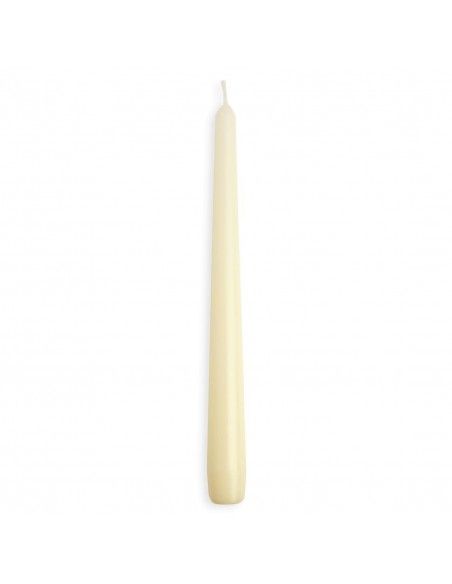 Bougies effilées Bolsius 254 mm ivoire (lot de 100)