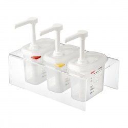 Lot de 3 distributeurs de sauce Araven GN 1/9 transparents 1,5L