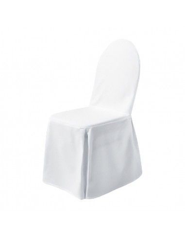 Housse de chaise tricotée Excellent Dena sans noeuds blanche