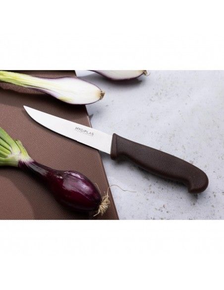 Couteau denté Hygiplas marron 10,5 cm