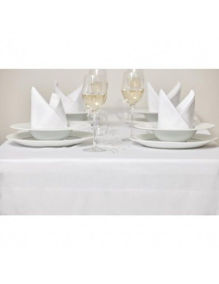Nappe blanche bande de satin Mitre Luxury 2290 x 2290mm