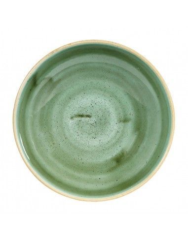 Assiettes coupes rondes Churchill Stonecast Samphire Green 182mm (Lot de 12)