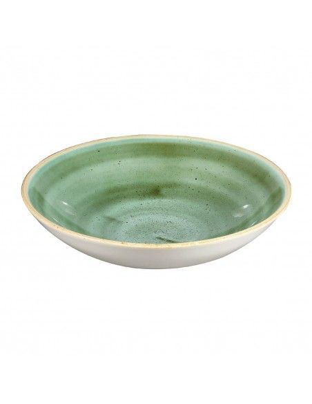 Assiettes coupes rondes Churchill Stonecast Samphire Green 182mm (Lot de 12)