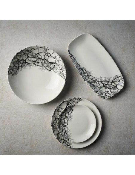 Assiettes rondes Churchill Kintsugi Accents Quartz Black Evolve 288mm (Lot de 12)