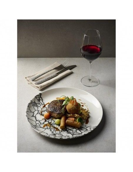 Assiettes rondes Churchill Kintsugi Accents Quartz Black Evolve 288mm (Lot de 12)