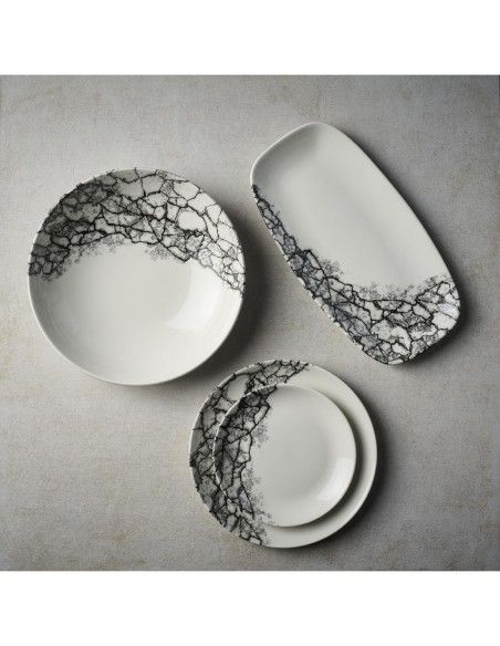 Assiettes rondes Churchill Kintsugi Accents Quartz Black Evolve 165mm (Lot de 12)