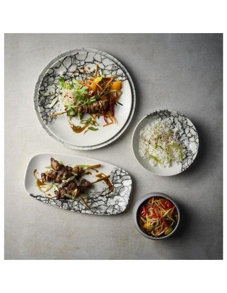 Assiettes rondes Churchill Kintsugi Accents Quartz Black Evolve 165mm (Lot de 12)