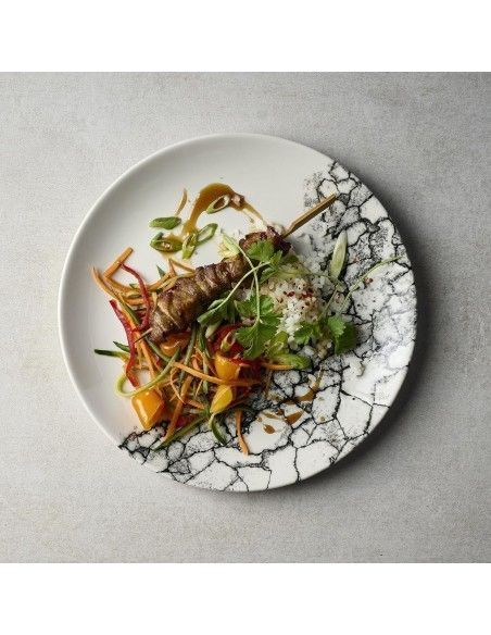 Assiettes rondes Churchill Kintsugi Accents Quartz Black Evolve 165mm (Lot de 12)
