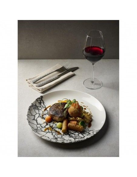 Assiettes coupe ronde Churchill Kintsugi Accents Quartz Black Evolve 182mm (Lot de 12)